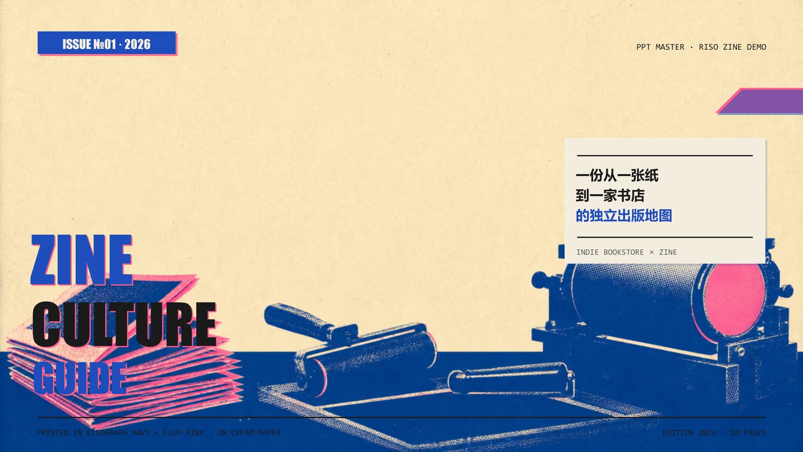 Riso 丝网 / Zine — PPT Craft 示例